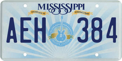 MS license plate AEH384
