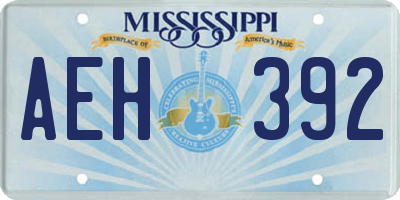 MS license plate AEH392