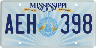 MS license plate AEH398