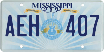 MS license plate AEH407