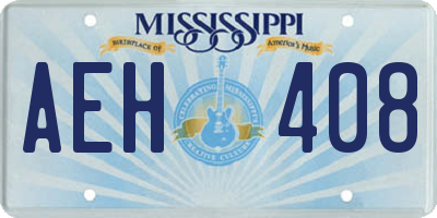 MS license plate AEH408