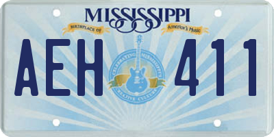 MS license plate AEH411