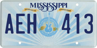 MS license plate AEH413