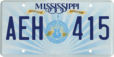 MS license plate AEH415