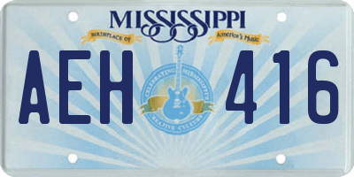 MS license plate AEH416