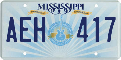 MS license plate AEH417