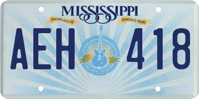 MS license plate AEH418