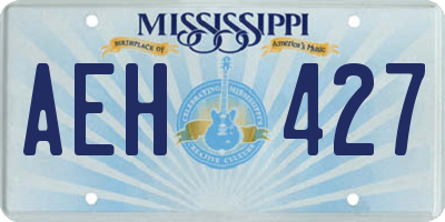MS license plate AEH427
