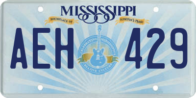 MS license plate AEH429