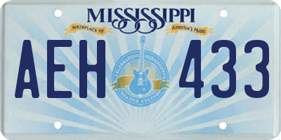 MS license plate AEH433