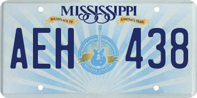 MS license plate AEH438