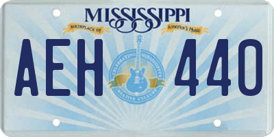 MS license plate AEH440