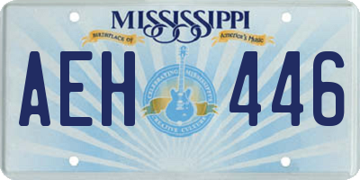 MS license plate AEH446