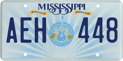 MS license plate AEH448