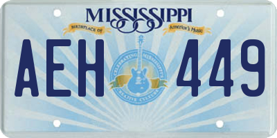 MS license plate AEH449