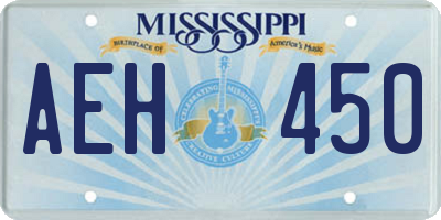 MS license plate AEH450