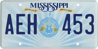 MS license plate AEH453