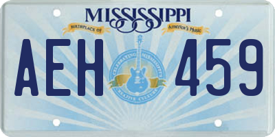 MS license plate AEH459