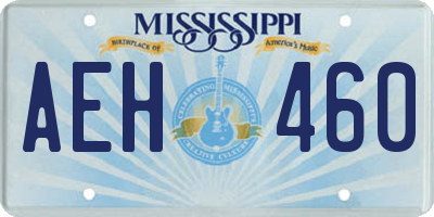 MS license plate AEH460