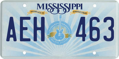 MS license plate AEH463