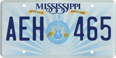 MS license plate AEH465