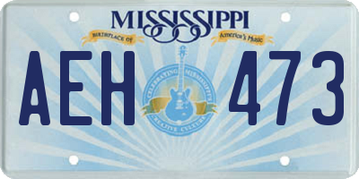 MS license plate AEH473