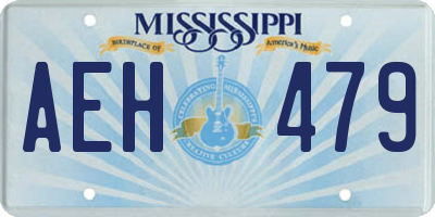 MS license plate AEH479