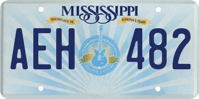 MS license plate AEH482