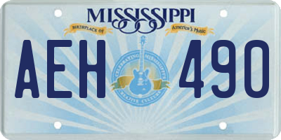 MS license plate AEH490