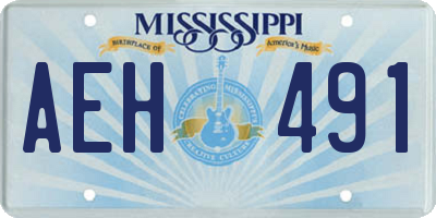 MS license plate AEH491