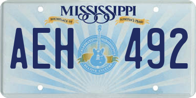 MS license plate AEH492