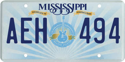 MS license plate AEH494