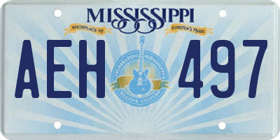 MS license plate AEH497