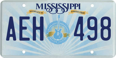 MS license plate AEH498