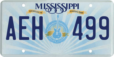 MS license plate AEH499