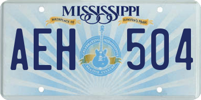 MS license plate AEH504