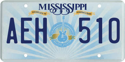 MS license plate AEH510