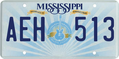 MS license plate AEH513