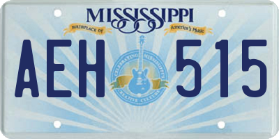 MS license plate AEH515