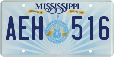 MS license plate AEH516