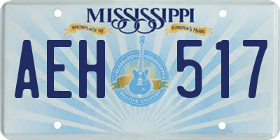 MS license plate AEH517