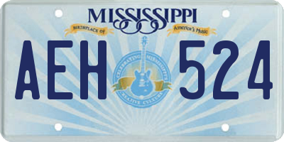 MS license plate AEH524