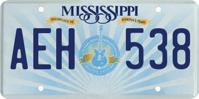 MS license plate AEH538