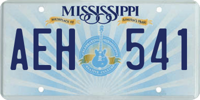 MS license plate AEH541
