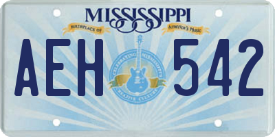 MS license plate AEH542