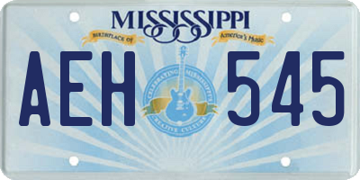 MS license plate AEH545