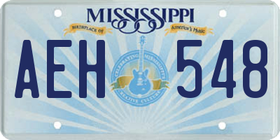 MS license plate AEH548