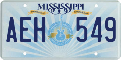 MS license plate AEH549