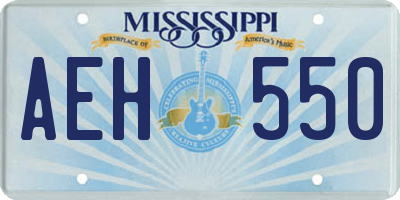 MS license plate AEH550