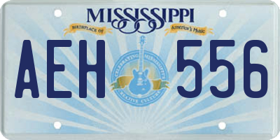 MS license plate AEH556